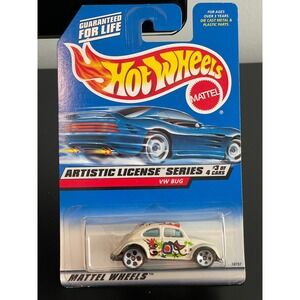 00583 - Hot Wheels '98 Artistic License Series VW Bug White Diecast Toy Car